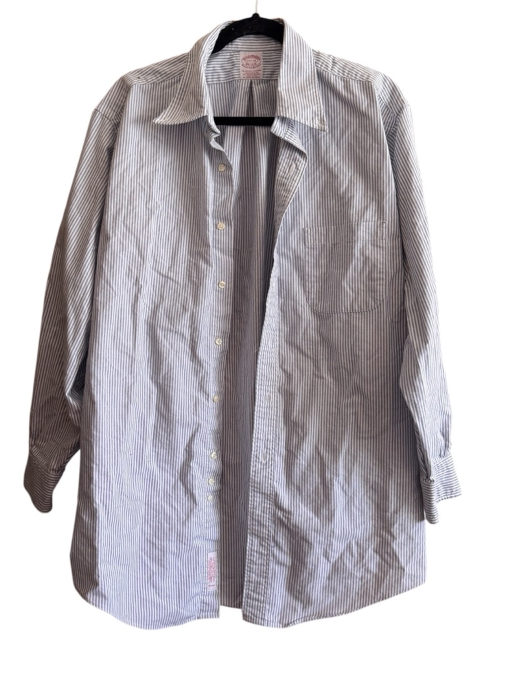 Brooks Brothers Blue and White Striped Lightweight Shirt Jacket